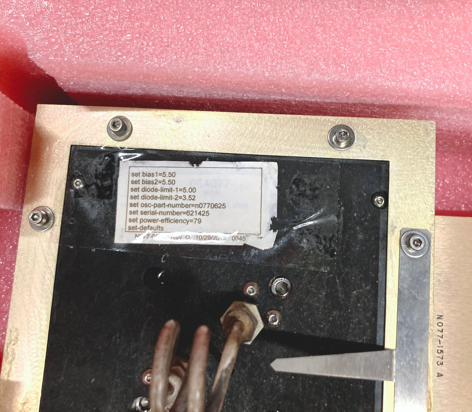 PerkinElmer AVIO & Optima Oscillator Assy N0779624 with Diode guide & settings