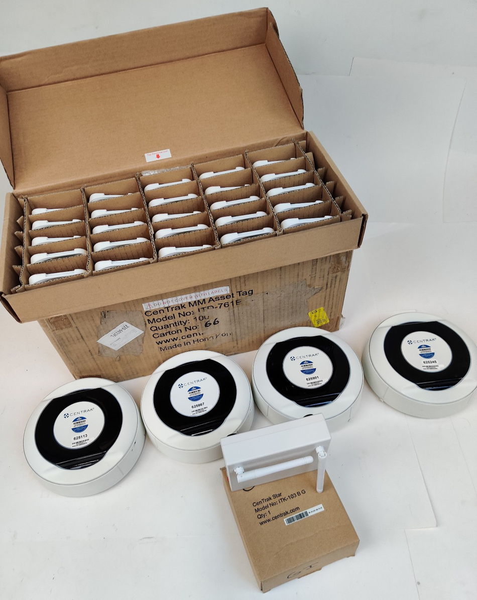 CenTrak MM Asset Tag ITD-761E RTLS Tracking System ITD-318 Monitor Lot of 100 NEW
