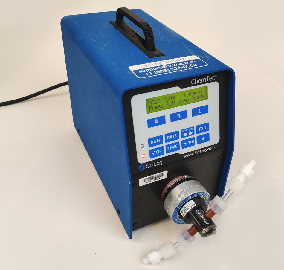 Scilog Chemtec Peristaltic Pump w Fluid-Metering RH0CTC RH00 Pump Head