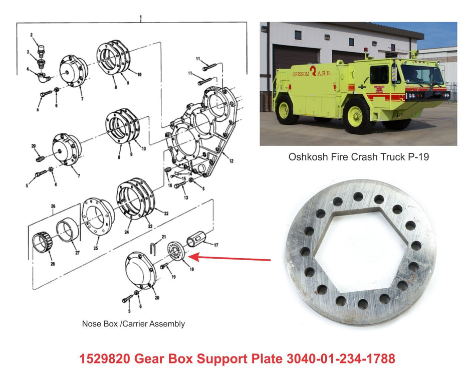 Oshkosh 1529820 Gear Box Support Plate fits Allison Transmission 4700SP