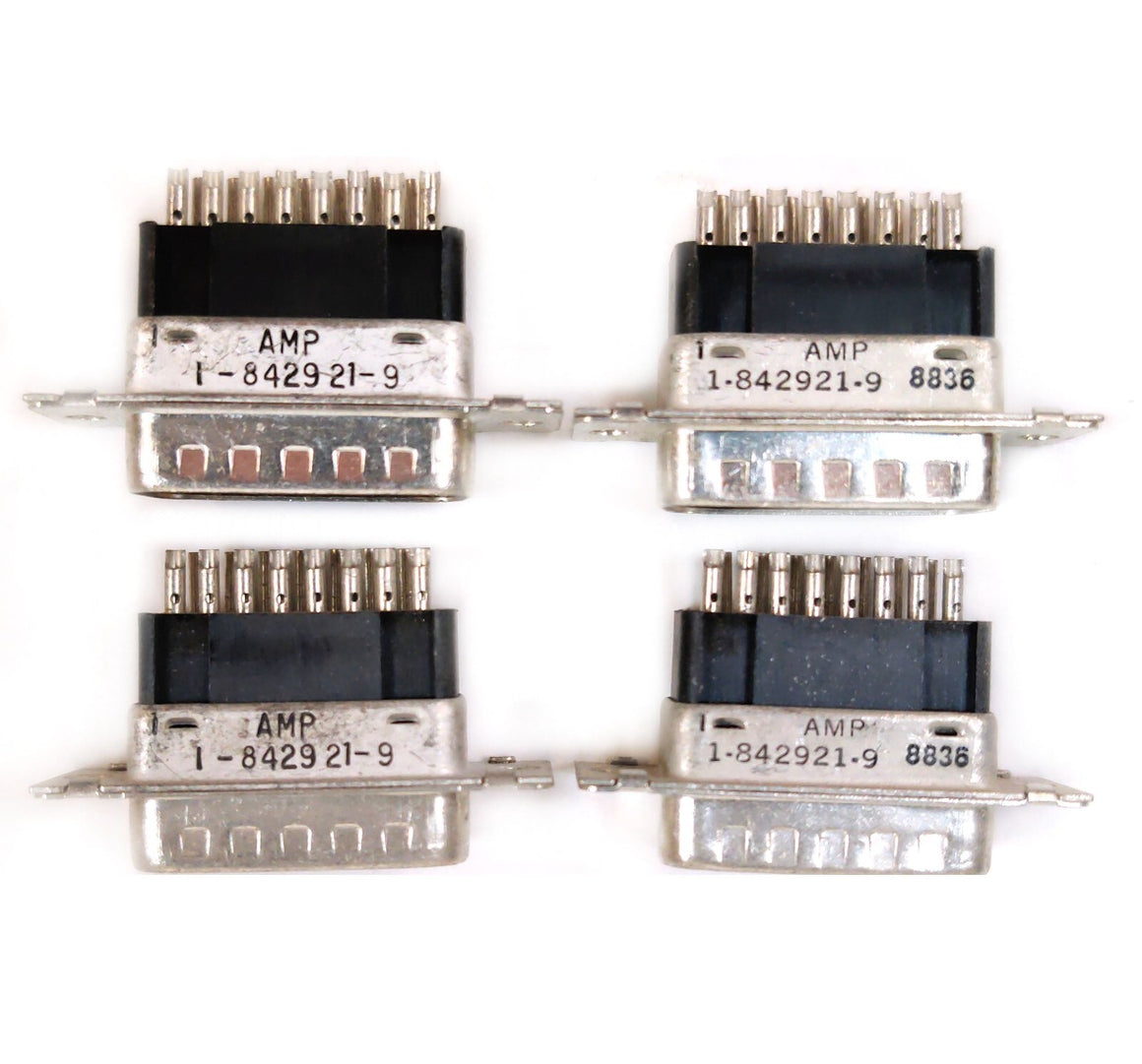 QTY: 4 AMP DB15 1-842921-9 D Sub Plug Male 15-Pin Connector