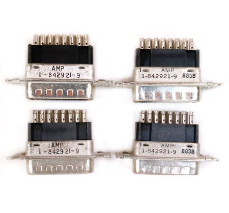 QTY: 4 AMP DB15 1-842921-9 D Sub Plug Male 15-Pin Connector