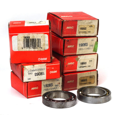 MRC Steel/C3/ABEC-1 Single Row Ball Bearing 1906S 30mm I.D compare SKF Lot of 9