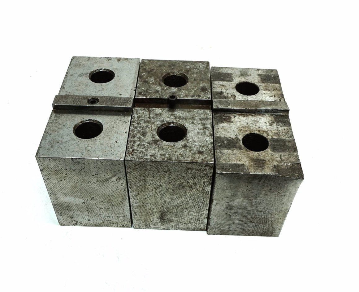 Set of 3 Lathe Chuck Tongue & Groove Soft Jaws Block 3" x 4" x 6 1/4" - 6 3/8"