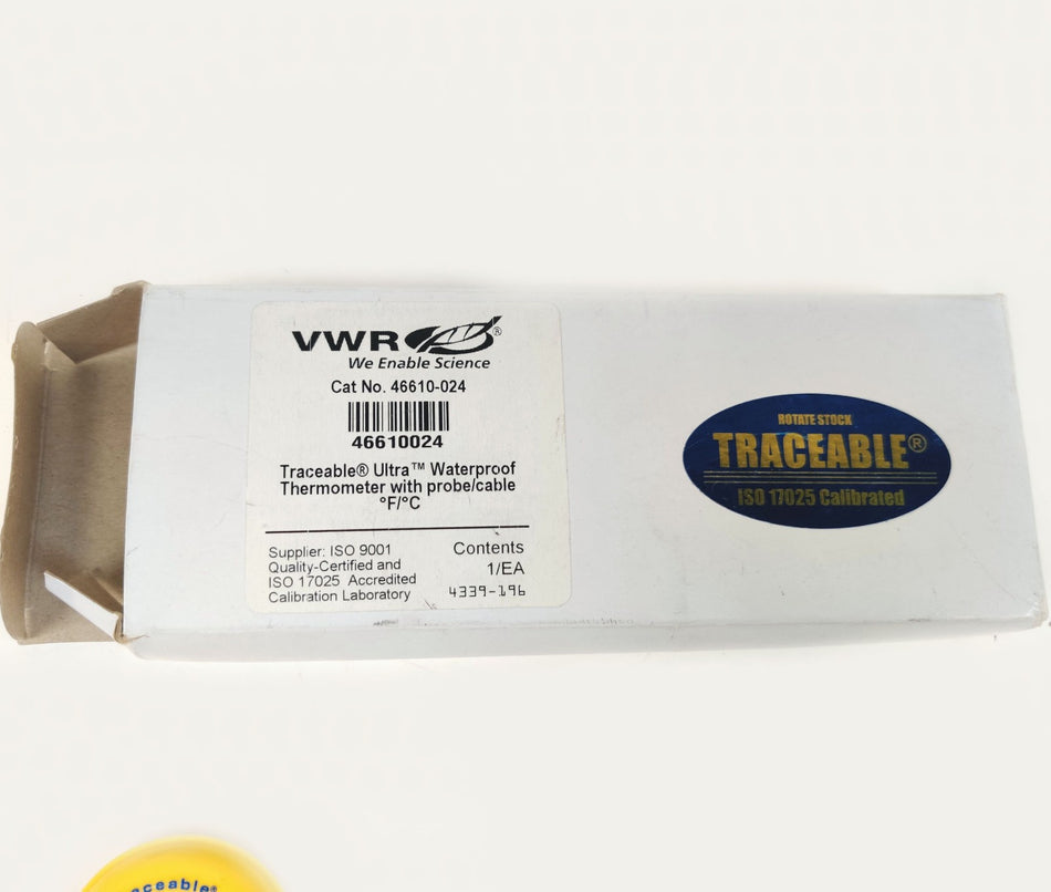 VWR 46610-024 Traceable Waterproof Thermometer –50 to 300°C with Probe and Cable