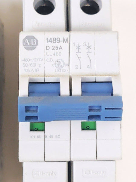 Allen Bradley 1489M Circuit Breaker 2 Pole 480Y/277V 50/60Hz 6A, 10A, 25A