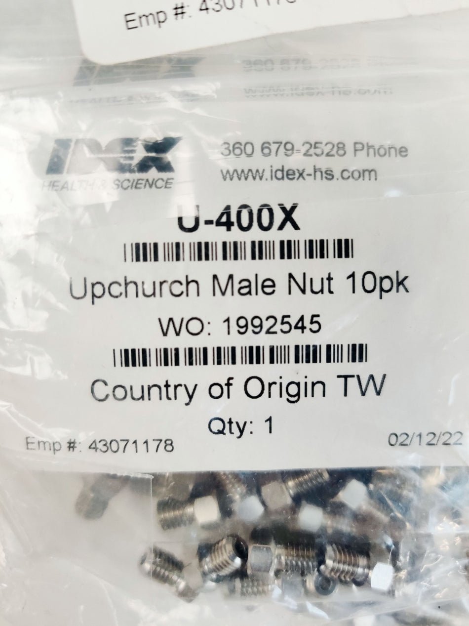 IDEX HPLC Nut 1/16" OD 316 SS 10-32 Coned Fitting Agilent Shimadzu UHPLC 250pcs