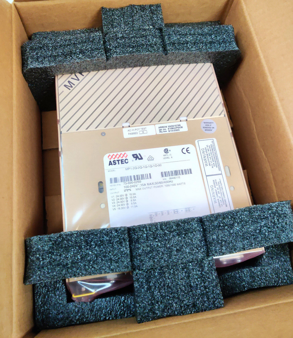 Astec 1200W Power Supply 24V 15A 24V 8.5A 18V 11A Up to 400Hz MVP Series NEW