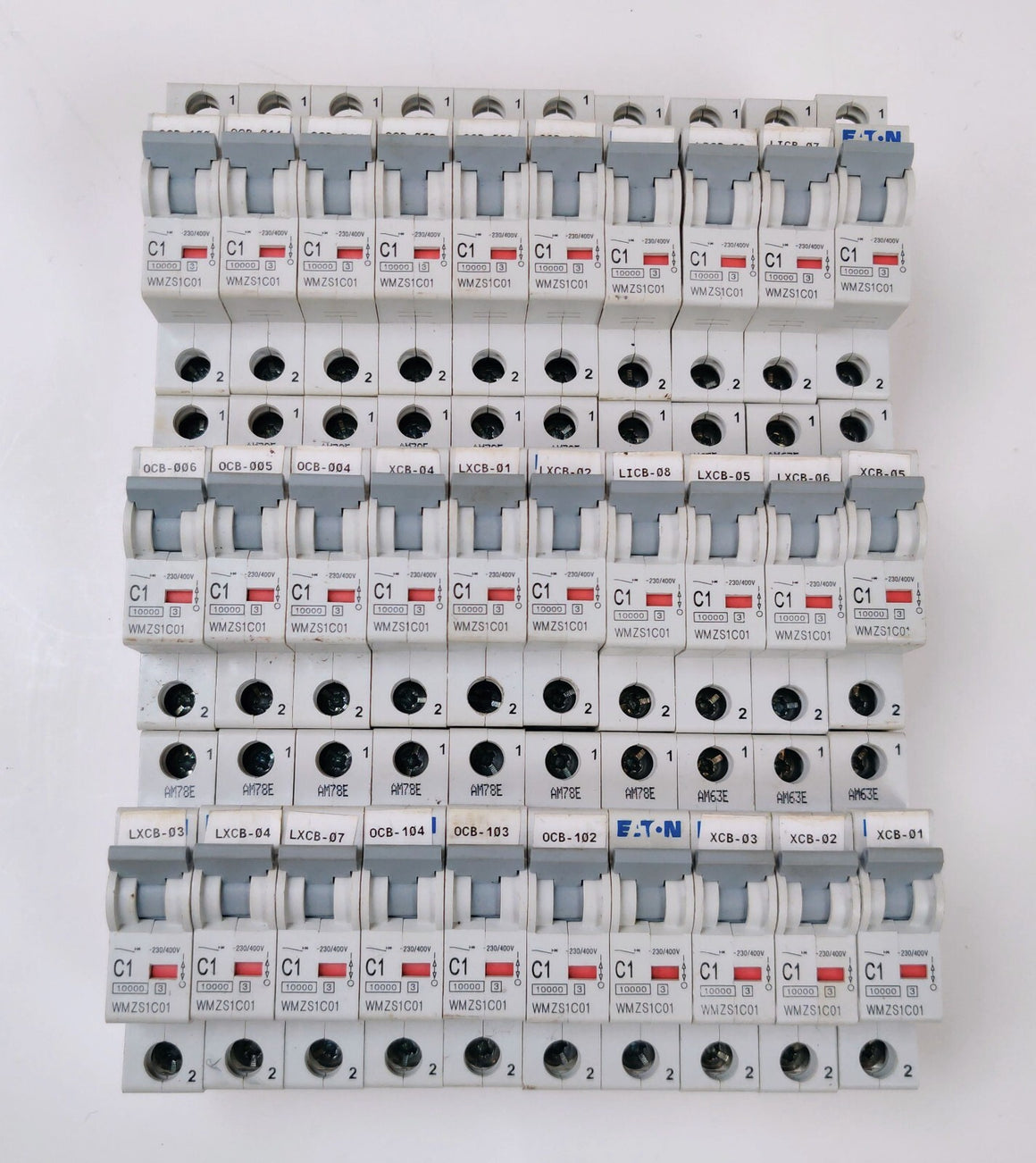 Lot of 30 Eaton C1 WMZS1C01 Miniature Circuit Breaker 1 Pole, 277VAC 48VDC 1A
