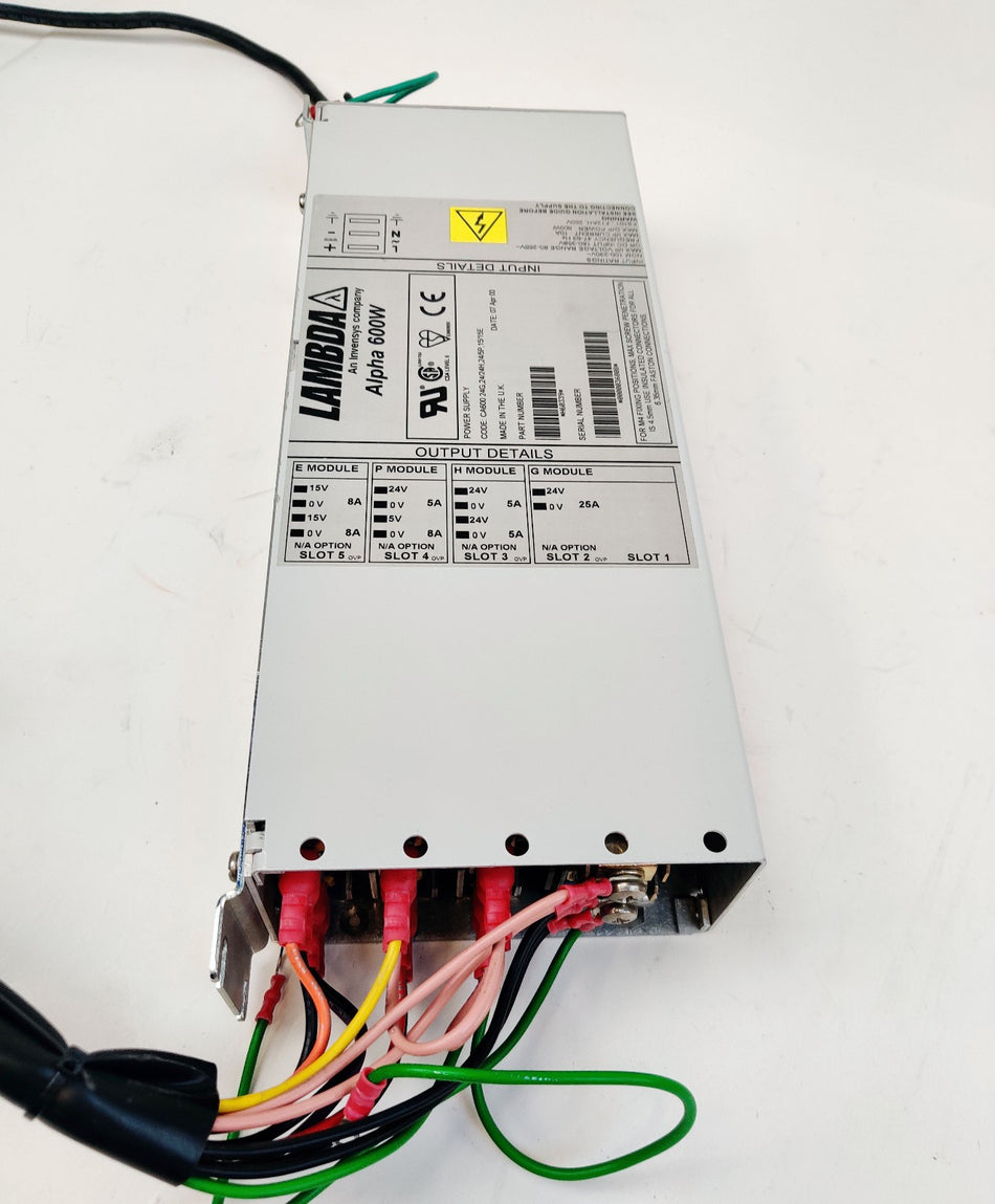 Lambda Alpha 600W Power Supply 15V/8A 5V/8A 24V/5A 24V/25A CA600 Waters Micromas