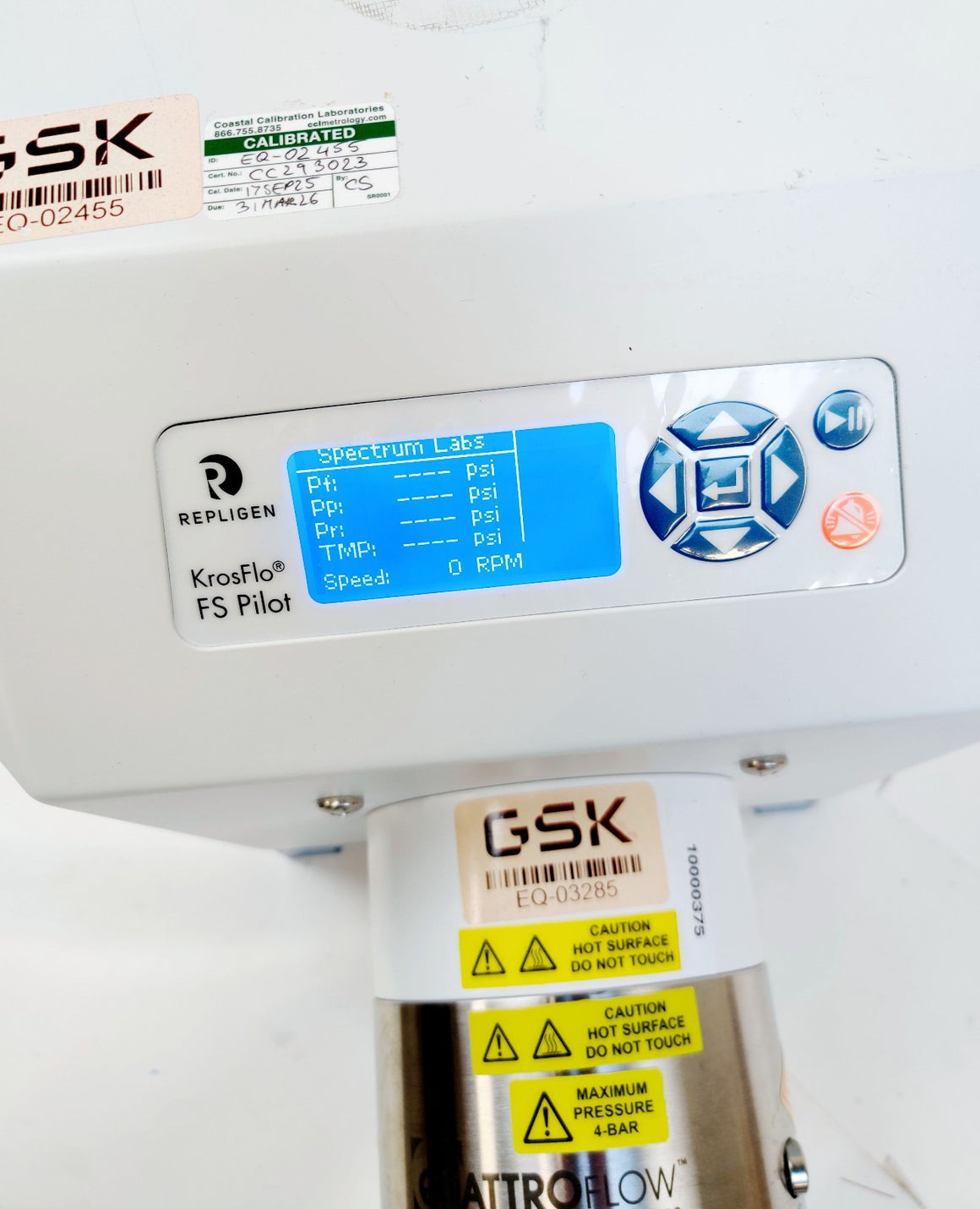 Spectrum Labs KrosFlo TFF System Pump w Head, Scale. Repligen Masterflex 74000