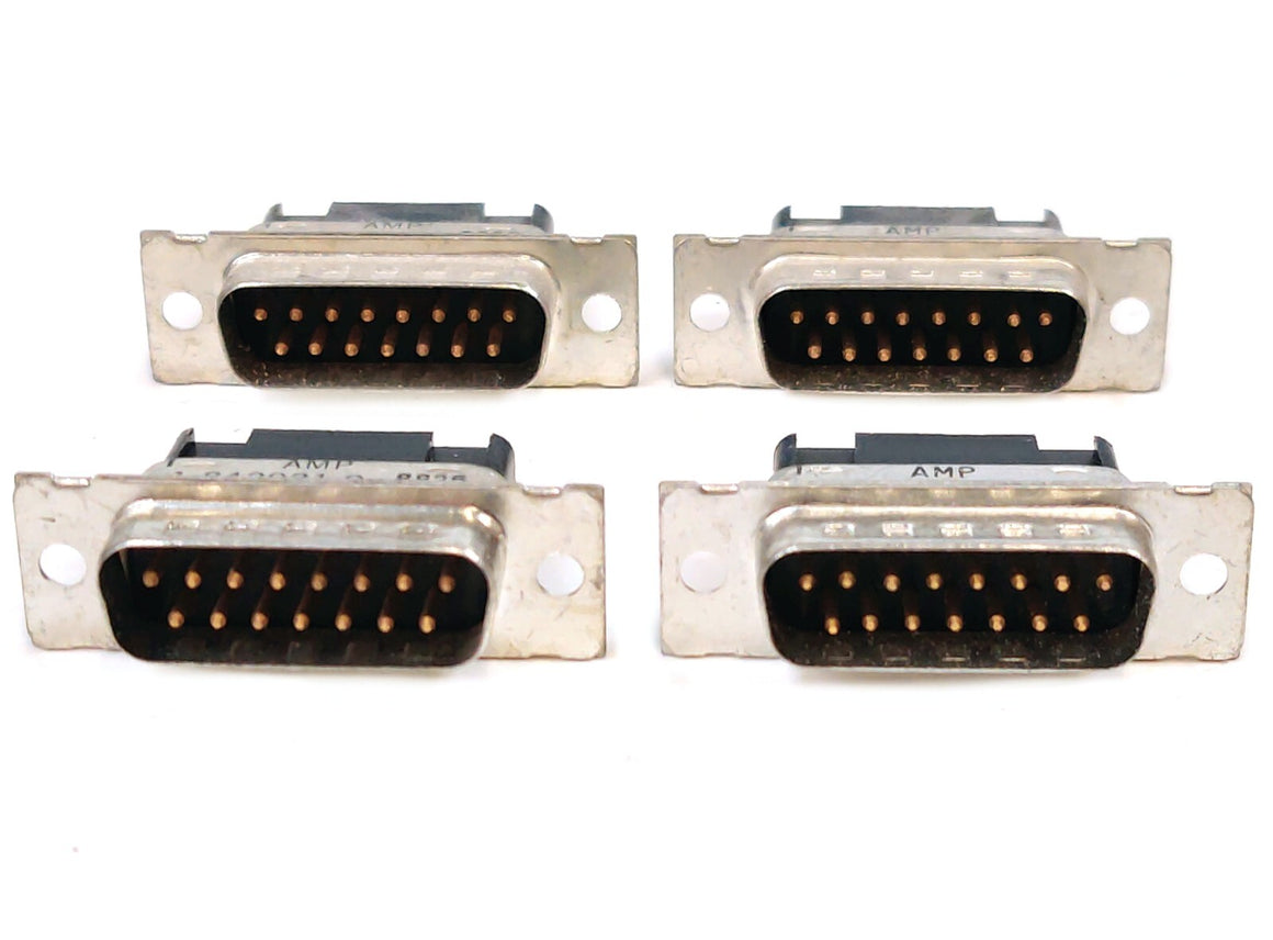 QTY: 4 AMP DB15 1-842921-9 D Sub Plug Male 15-Pin Connector