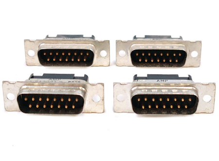 QTY: 4 AMP DB15 1-842921-9 D Sub Plug Male 15-Pin Connector