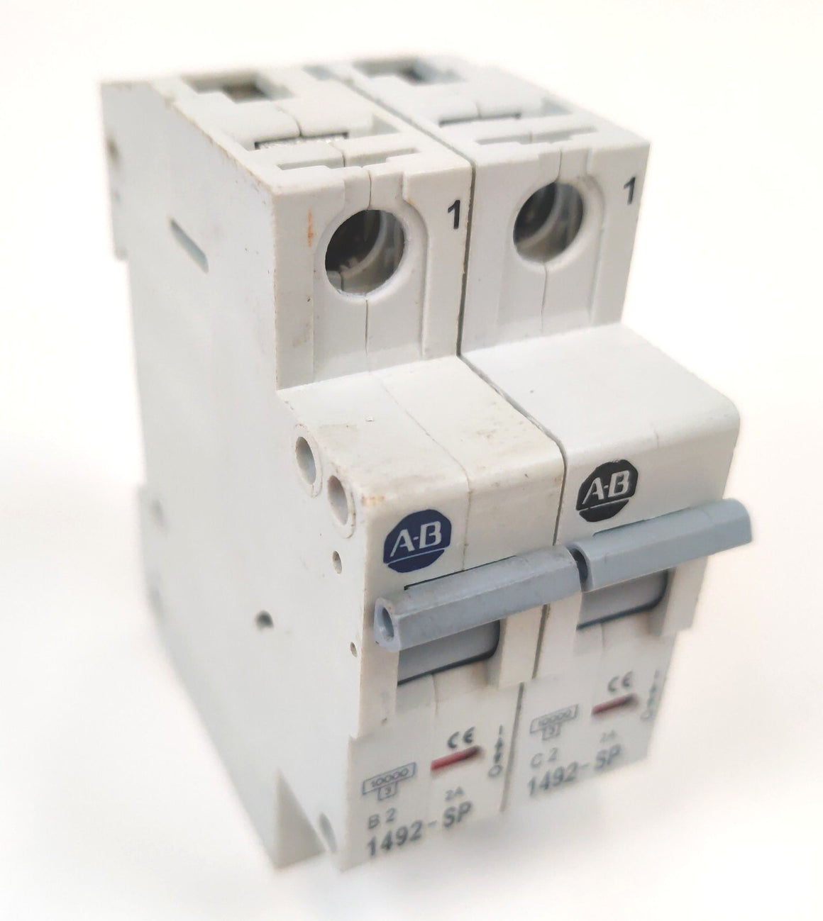Lot of 2 Allen-Bradley 1492-SP1C020 type C and B Circuit Breaker, 1-P, 2A