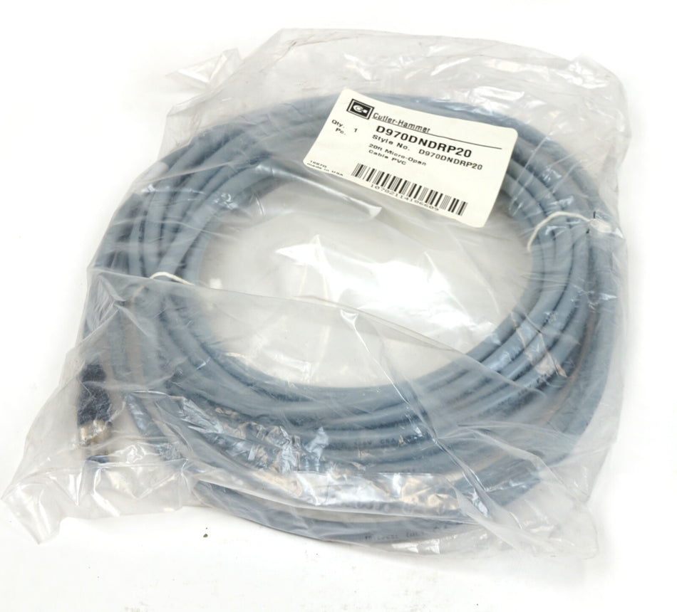 Eaton Cutler-Hammer 5 Pin Cable Micro Series 20f M12 Connector D970DNDRP20 NEW
