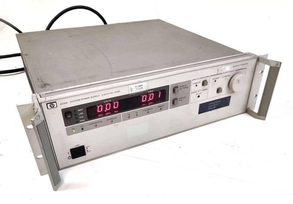 Agilent Keysight 6032A 1000W DC Power Supply Out: 0-60VDC 0-50A In: 120V Working