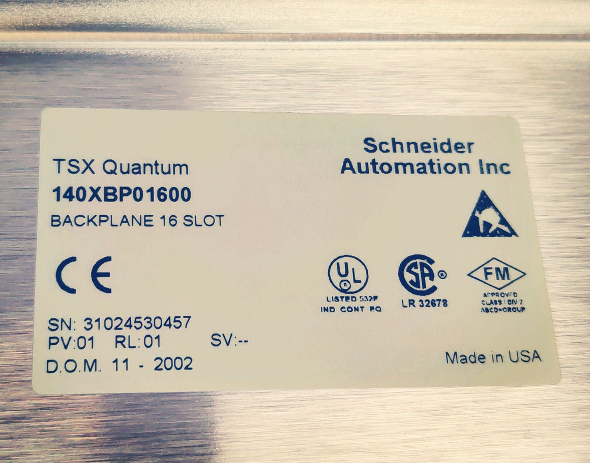 Schneider TSX Quantum 140CPS21400 Power Supply W 140XBP01600 Blackpalne 16 Slots