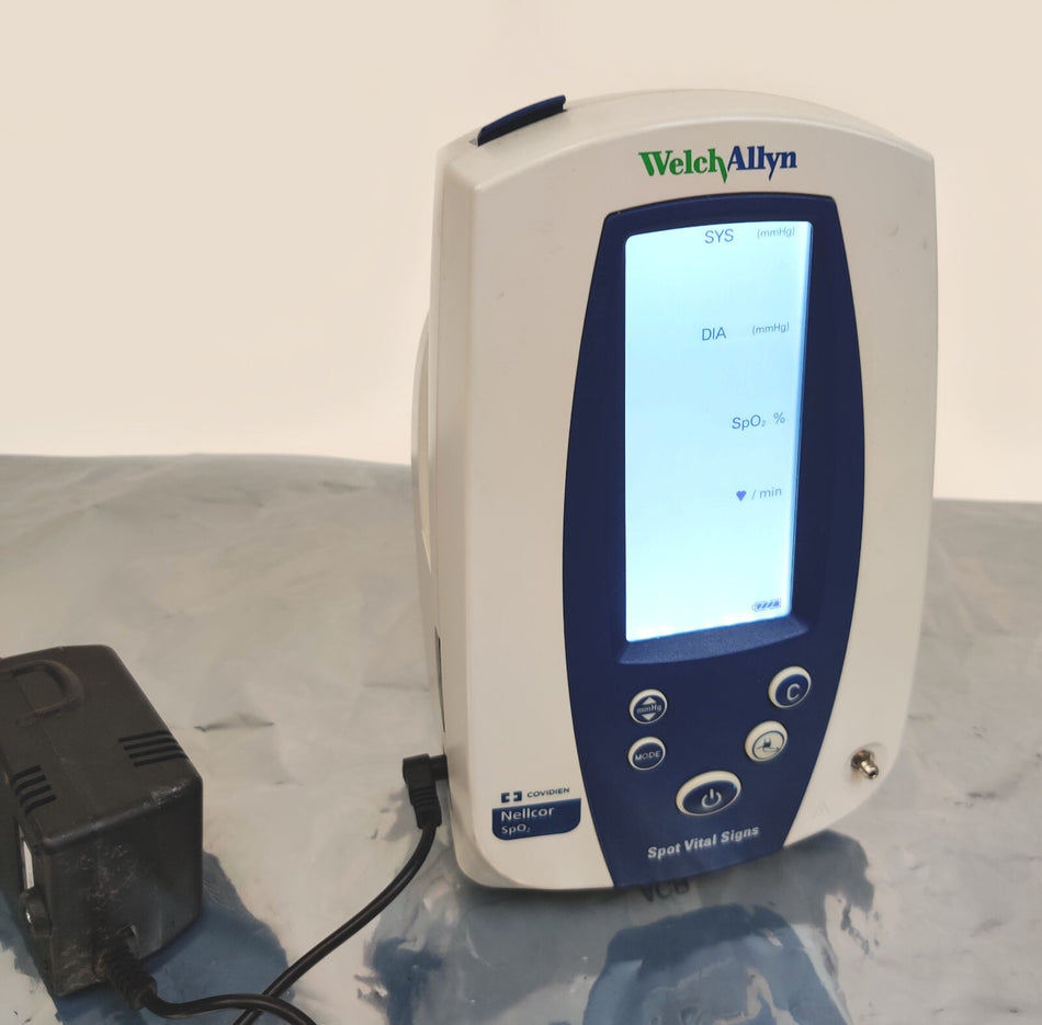 Lot of 9 Welch Allyn 42N0B Spot Vital Signs Patient Monitor w Power Supply