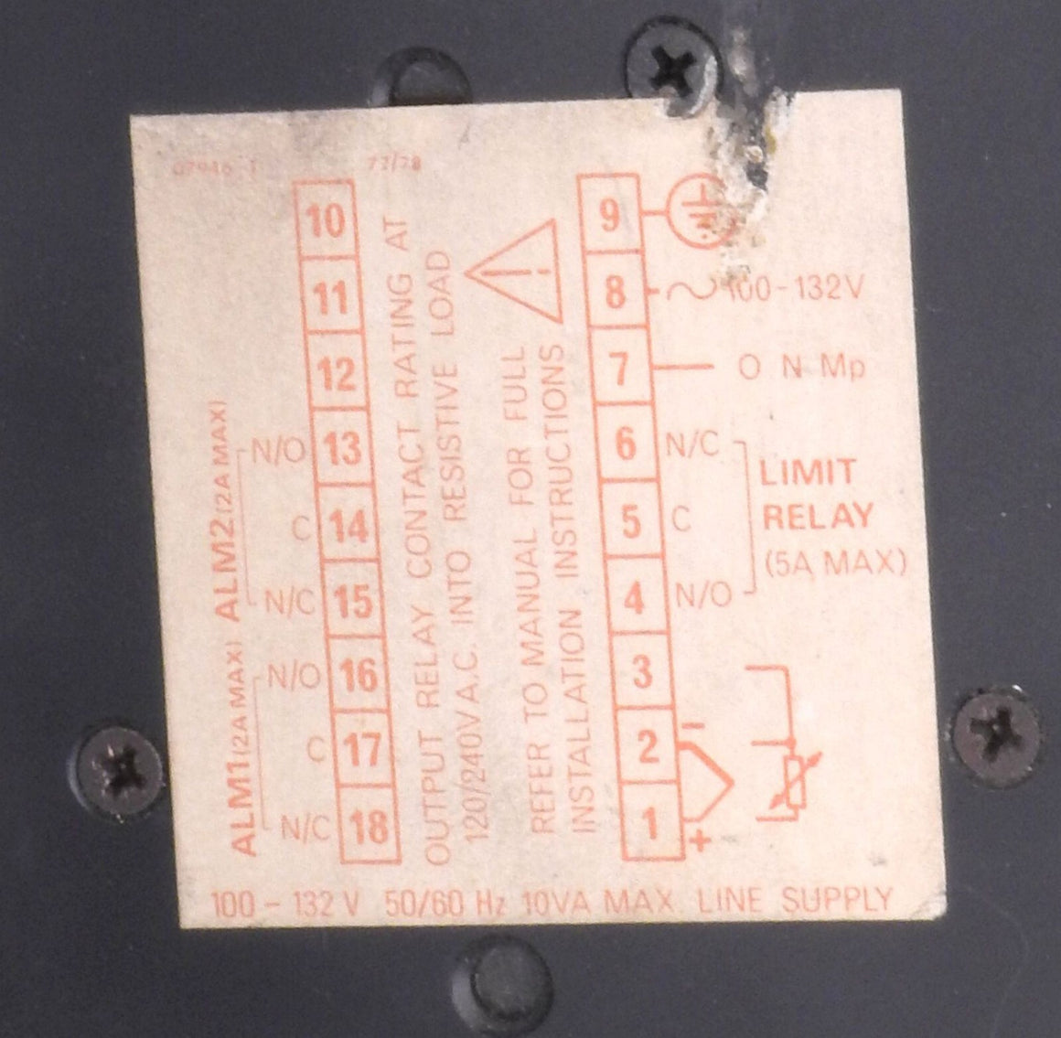 West 2077 Digital Temperature Limt Controller Unit M2077-L02-T1724 120V