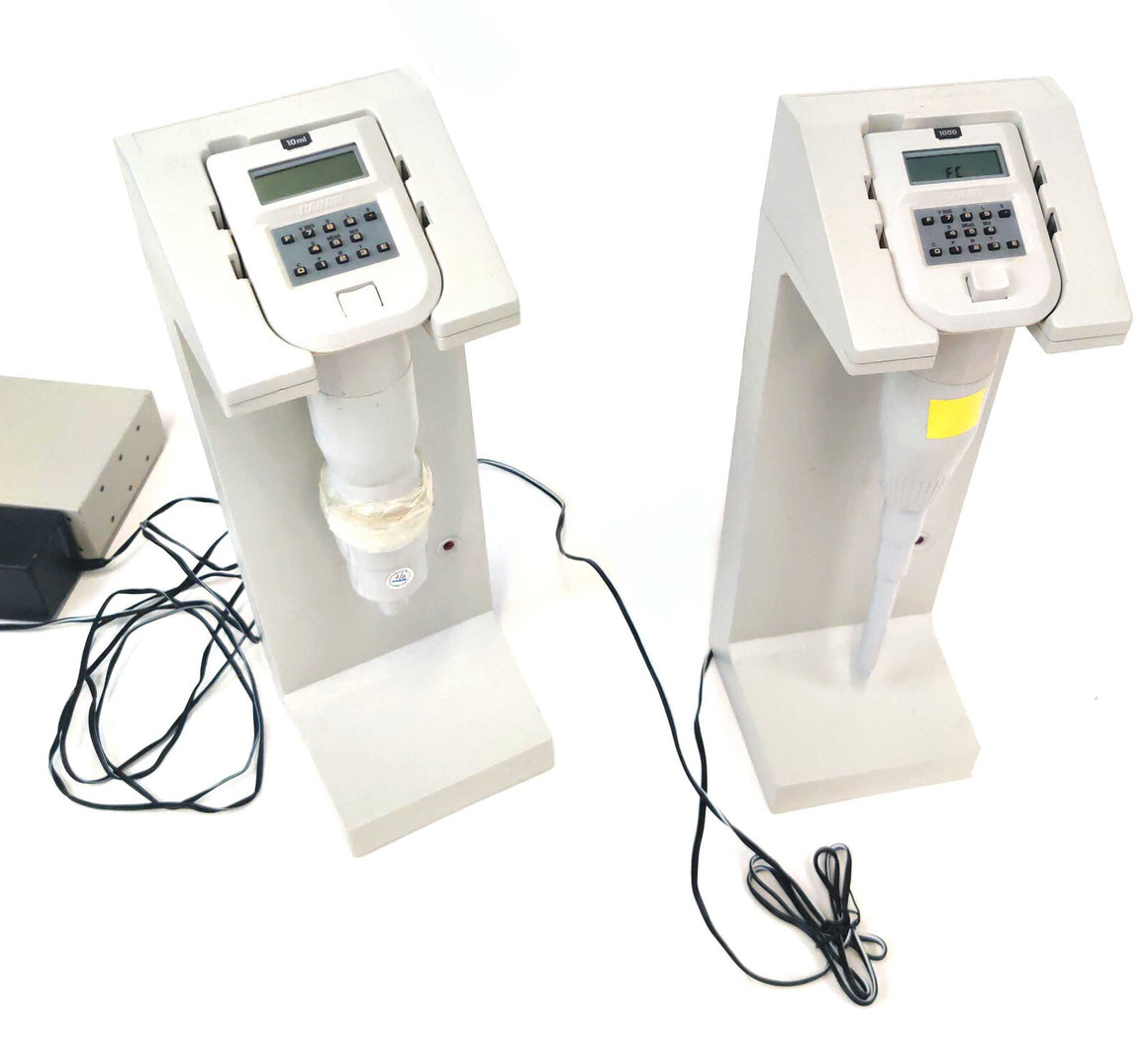 2Pcs Rainin EDP Single Channel Electronic Pipette 10ml & 1000µL w Rapid Charger