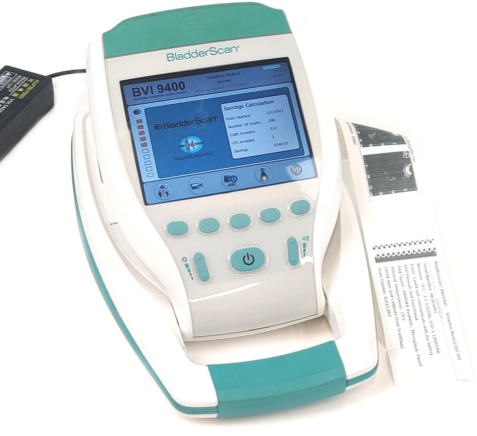 Verathon BVI 9400 Bladder Scanner PN 0570-0190 with Power Supply. Tested