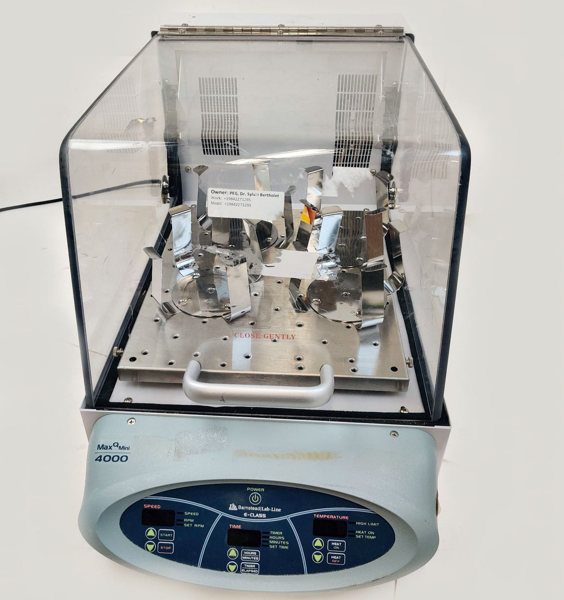 Thermo Lab-Line MaxQ Mini 4000 Incubator Shaker SHKE4450CC w/ Flask Clamps