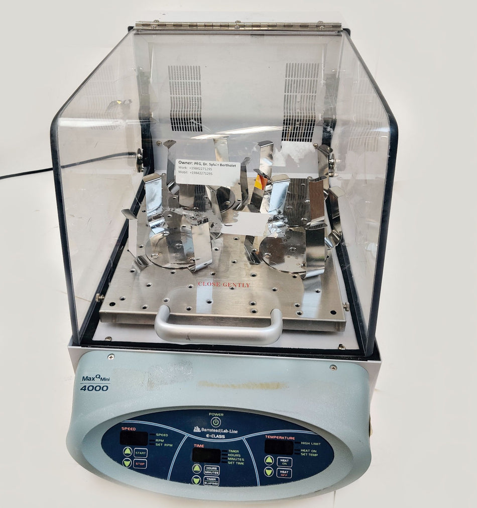 Barnstead Thermo Lab-Line MaxQ Mini 4000 Incubator Shaker SHKE4450CC w/ Flask Clamps