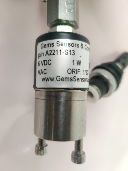 Thermo LCQ 00110-10708 Solenoid Valve Assy SS 2-Way 1/32 Gems Sensors A2211-S13
