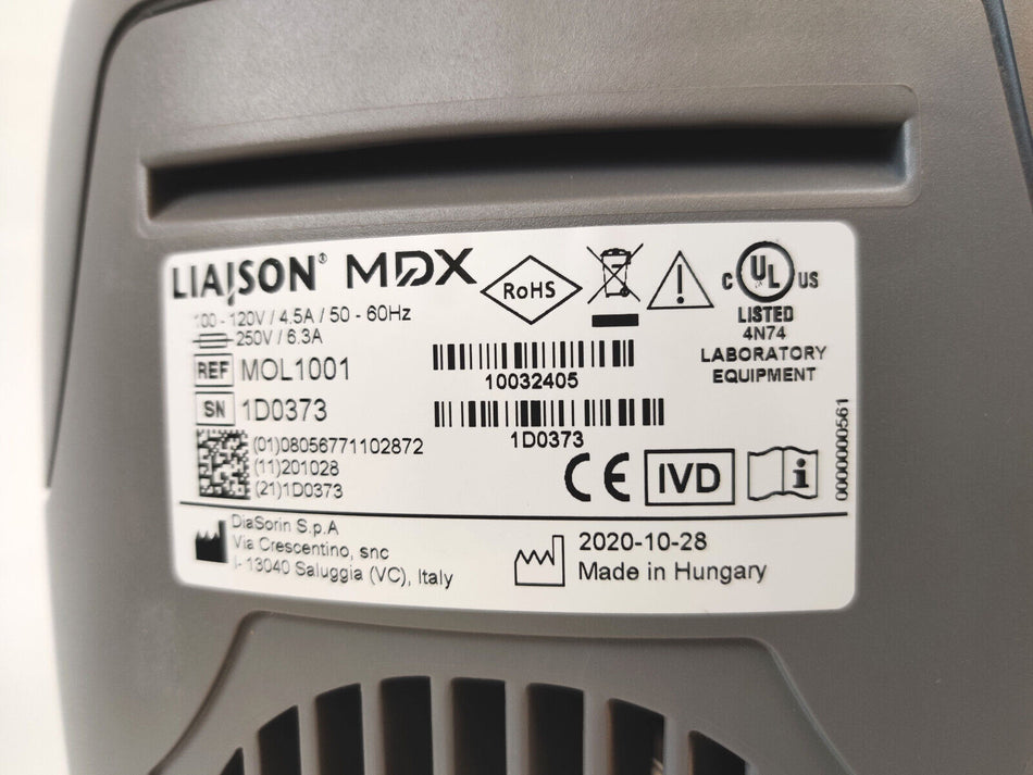 Diasorin Liaison MDX Molecular Analyzer Real-Time PCR Thermocycler System