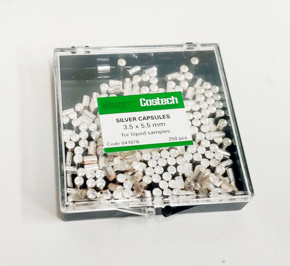 Costech 041076 Analytical Silver Capsules for Liquid Samples 3.5 x 5.5mm 250Pcs