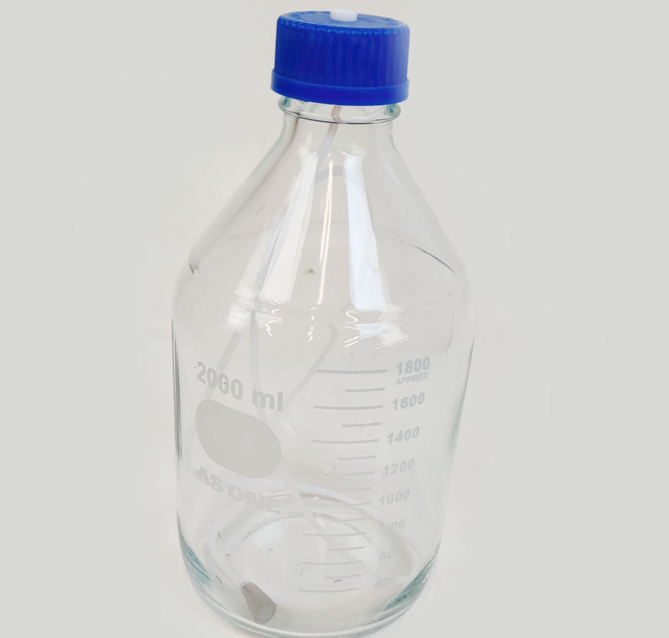NEWG Glass 2000mL Graduated Lab Media Storage Bottle GL-45 Cap Lot of 13