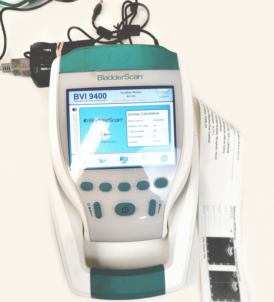 Verathon BVI 9400 Bladder Scanner PN 0570-0190 with Power Supply Working
