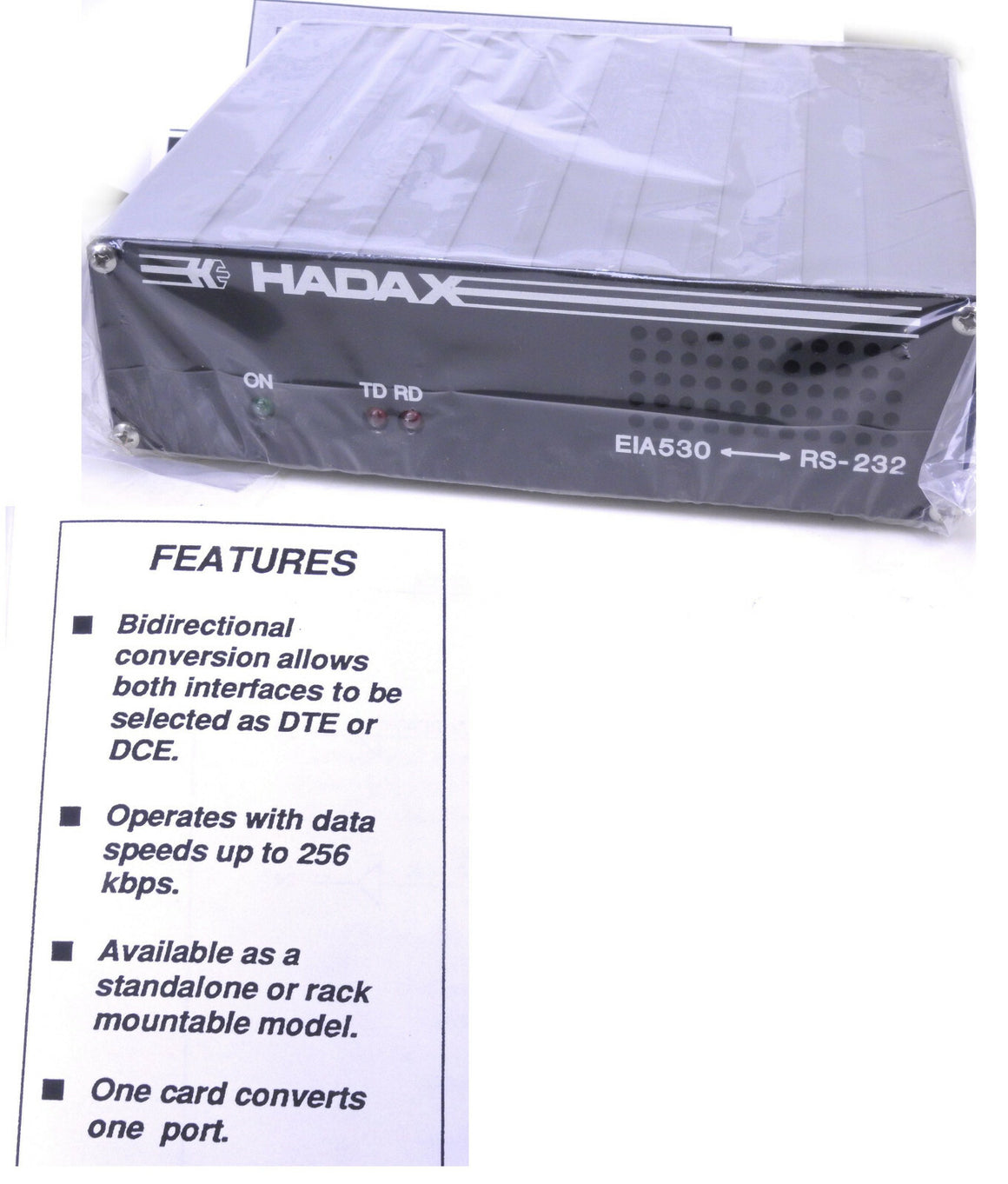 Hadax EIA-530 (TIA-530 RS-530) to RS-232 DTE - DCE DB25 Interface Converter - 