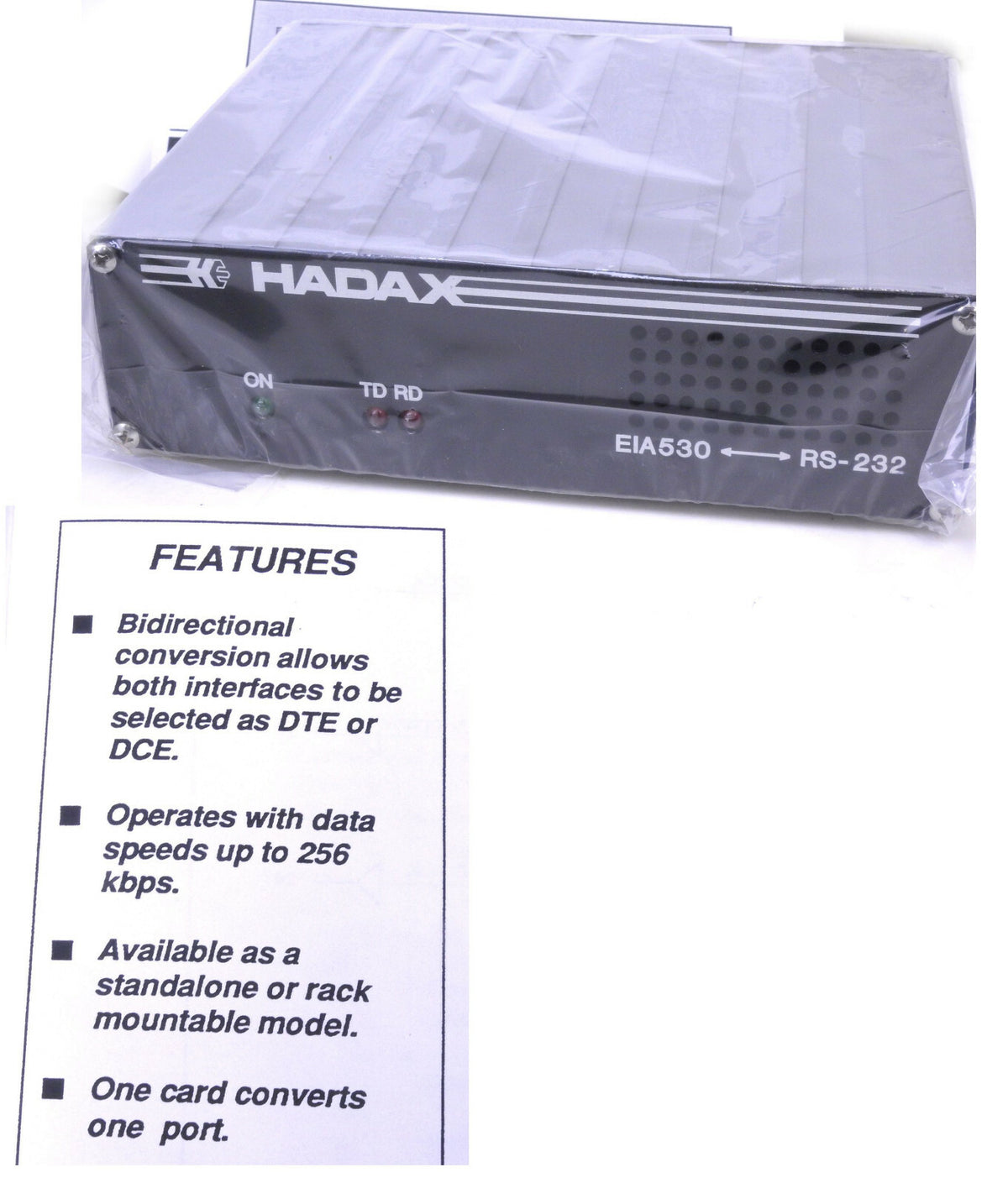 Hadax EIA-530 (TIA-530 RS-530) to RS-232 DTE - DCE DB25 Interface Converter - 