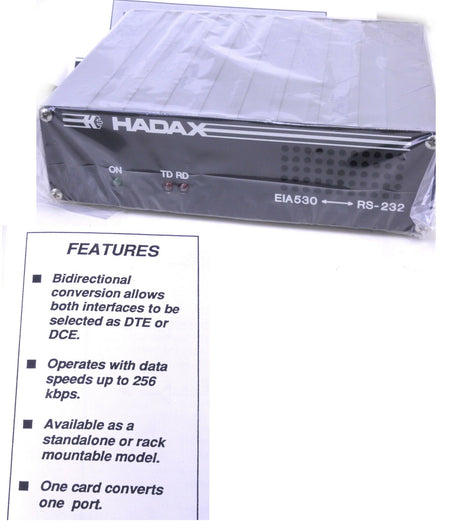 Hadax EIA-530 (TIA-530 RS-530) to RS-232 DTE - DCE DB25 Interface Converter - 