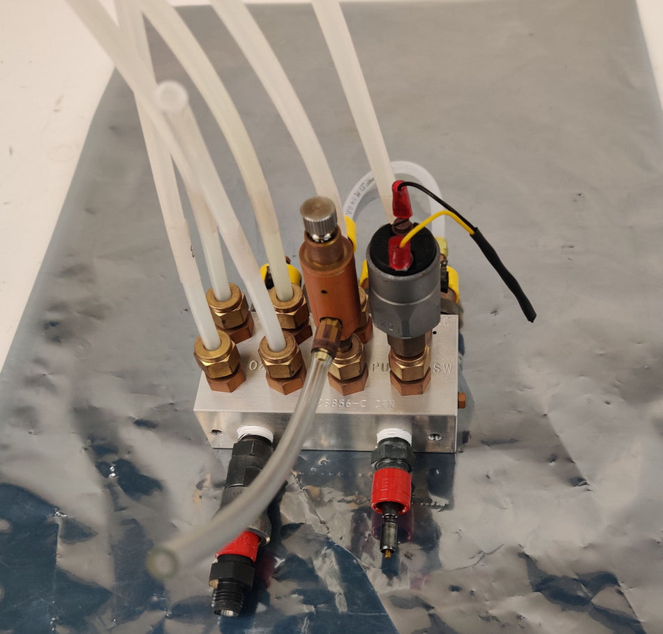 PerkinElmer Sciex ELAN Argon & Auxiliary Gas Manifold w/ Needle, Sensor Working