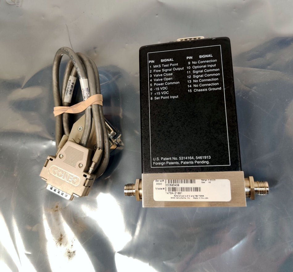 MKS 1179A Mass Flow Controller 1479A-21661, 3 SCCM N2 (Nitrogen) Working
