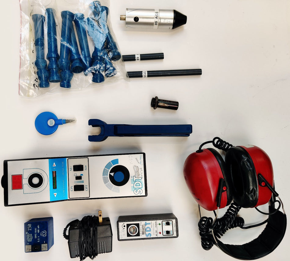 SDT 150 Ultrasonic Detector with Contact Probe, Extension Rods, and Accessories