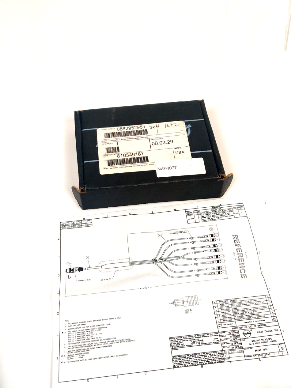 Molex Molex 2M 86295-2951 Fiber Optic Singlemode Fanout Cable MXBRF-PFM-FAA-M002