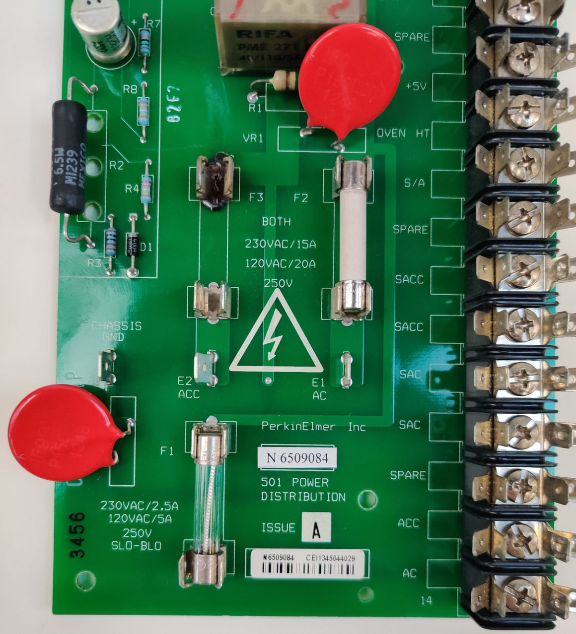 PerkinElmer Clarus 400 GC N6509084 501 Power Distribution Board Issue C