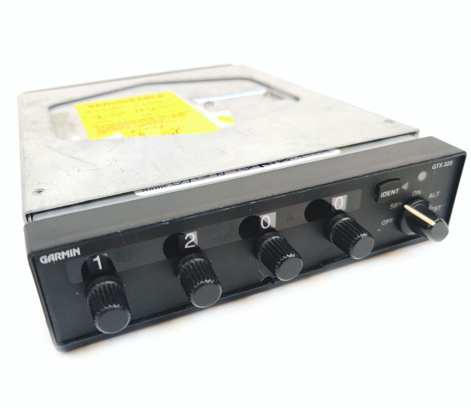 Garmin GTX-320 Transponder 011-00259-10 with Rack, Connector, and Yellow Tag