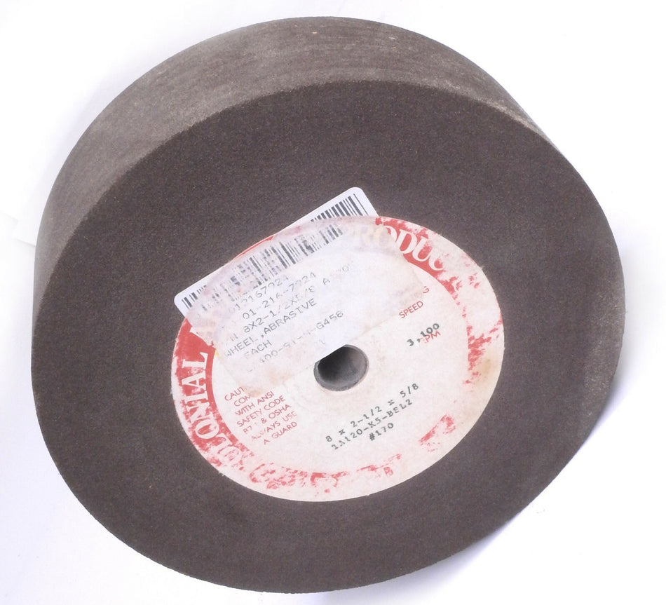 Colonial Abrasive 8" x 2.5"x 5/8" Grinding Wheel Aluminum Oxide 120 Grit 3100RPM