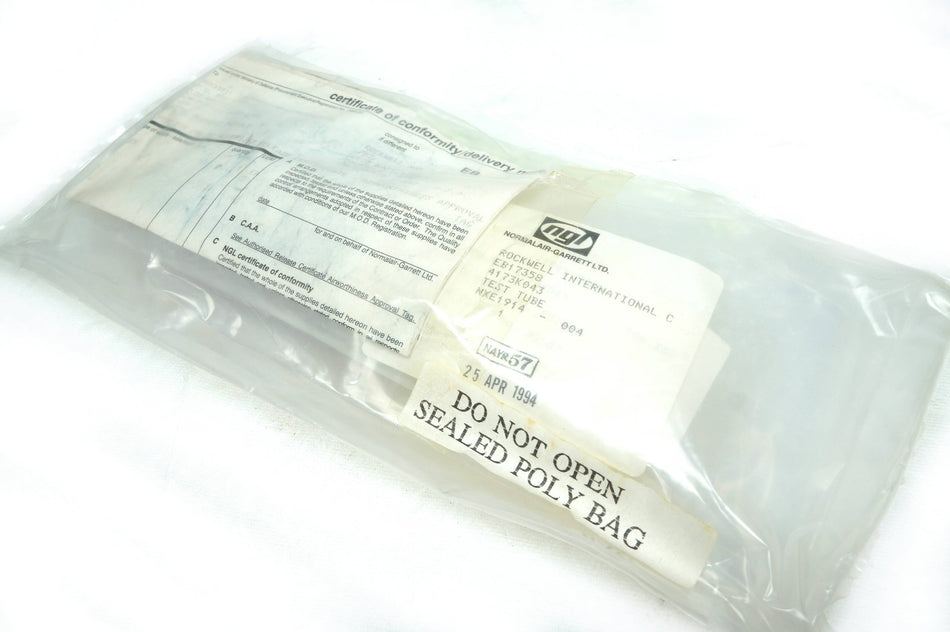 Normalair-Garrett 4173K043 Glass Test tube. Aircraft Icing Test