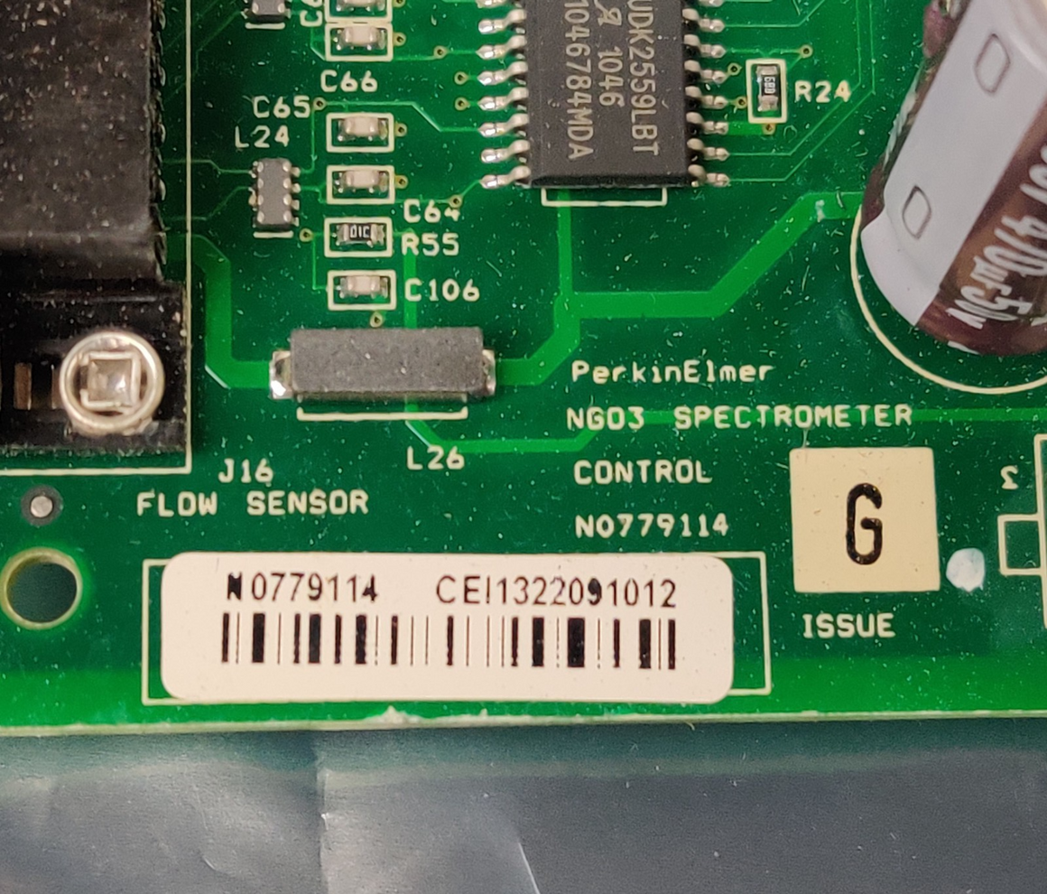 PerkinElmer NGO3 Spectrometer Control PCB N0779114 issue G w N515802 dotLink