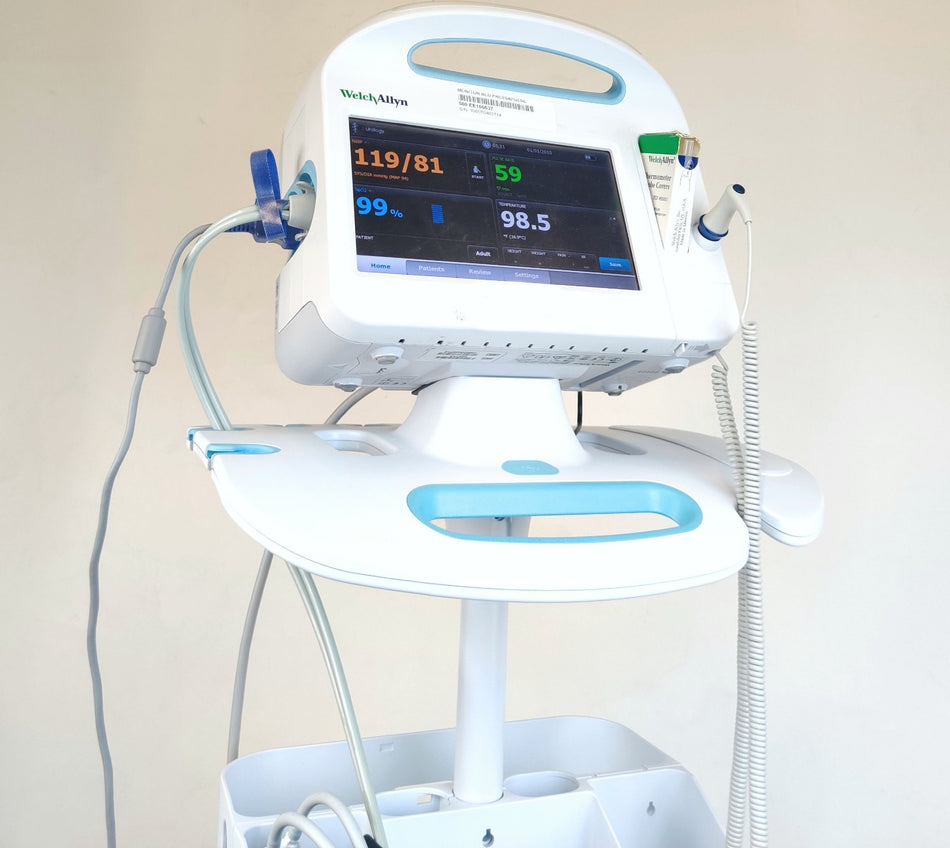 Welch Allyn Connex 6000 Vital Signs Monitor 65NTXX, NIBP, SPO2, Cuff and Stand