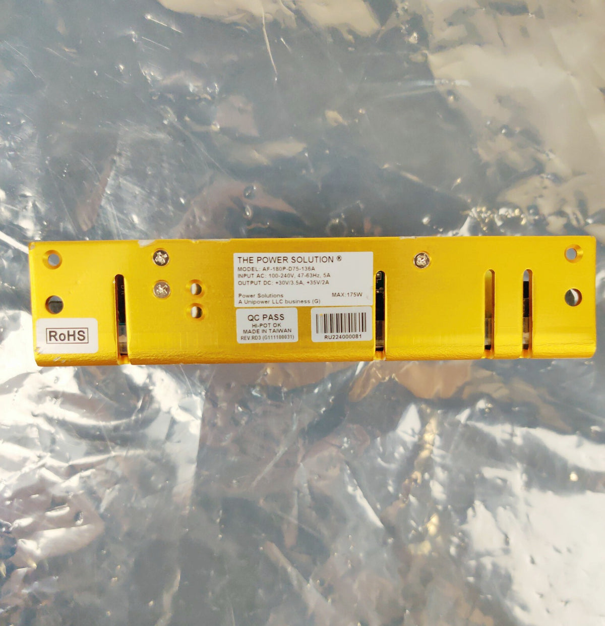 Power Solution AF-180P D75-136A 180W Power Supply Out: 30V/3.5A 35V/2A, 100-240V - 
