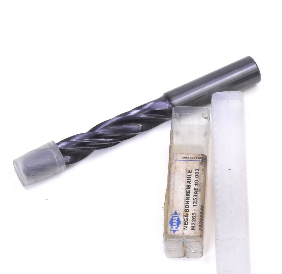 Mapal Mapal solid carbide Mega-Drill-Reamer 12.53mm M2265 Coolant Fed 144mm Long