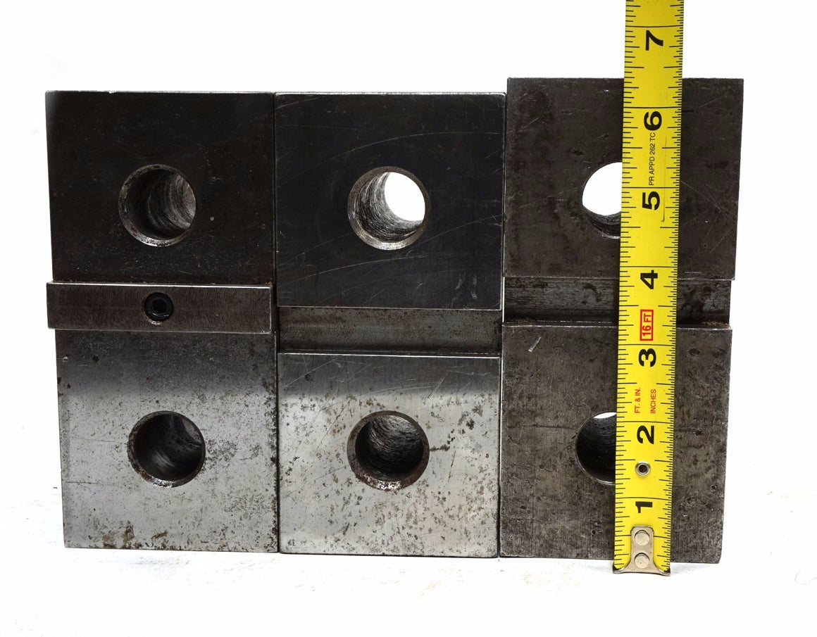 Set of 3 Lathe Chuck Tongue & Groove Soft Jaws Block 3" x 4" x 6 1/4" - 6 3/8"