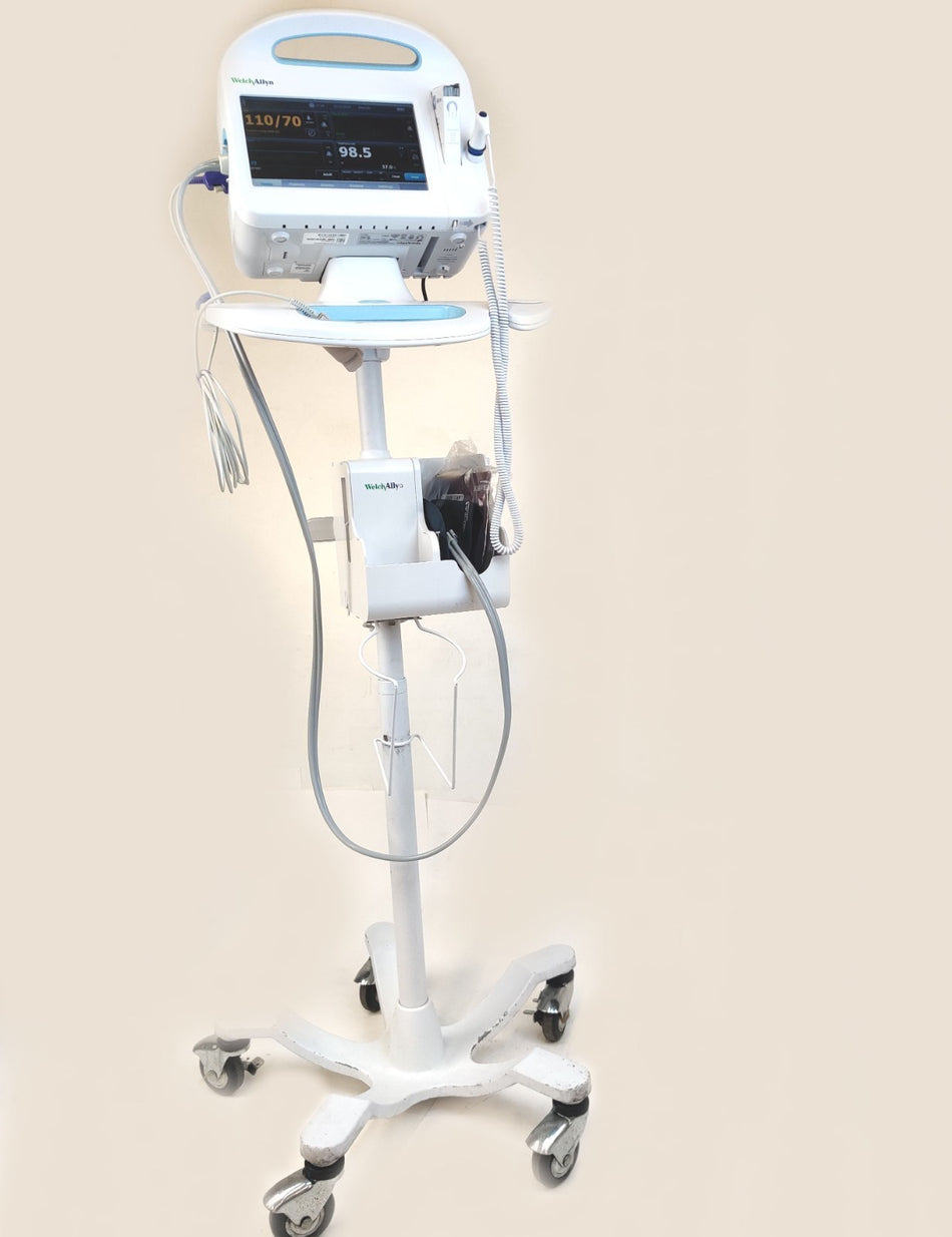 Welch Allyn Connex 6000 Vital Signs Monitor 68NXTX w Temp probe and Mobile Stand