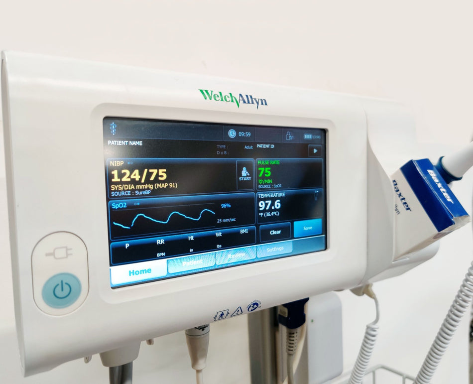 Welch Allyn Connex Spot Vital Signs Monitor 75CT NIBP Nellcor SpO2 Cuff Basket